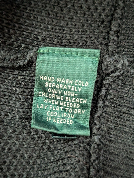 Gilet cardigan LAUREN Ralph Lauren M noir col châle ouvert coton viscose