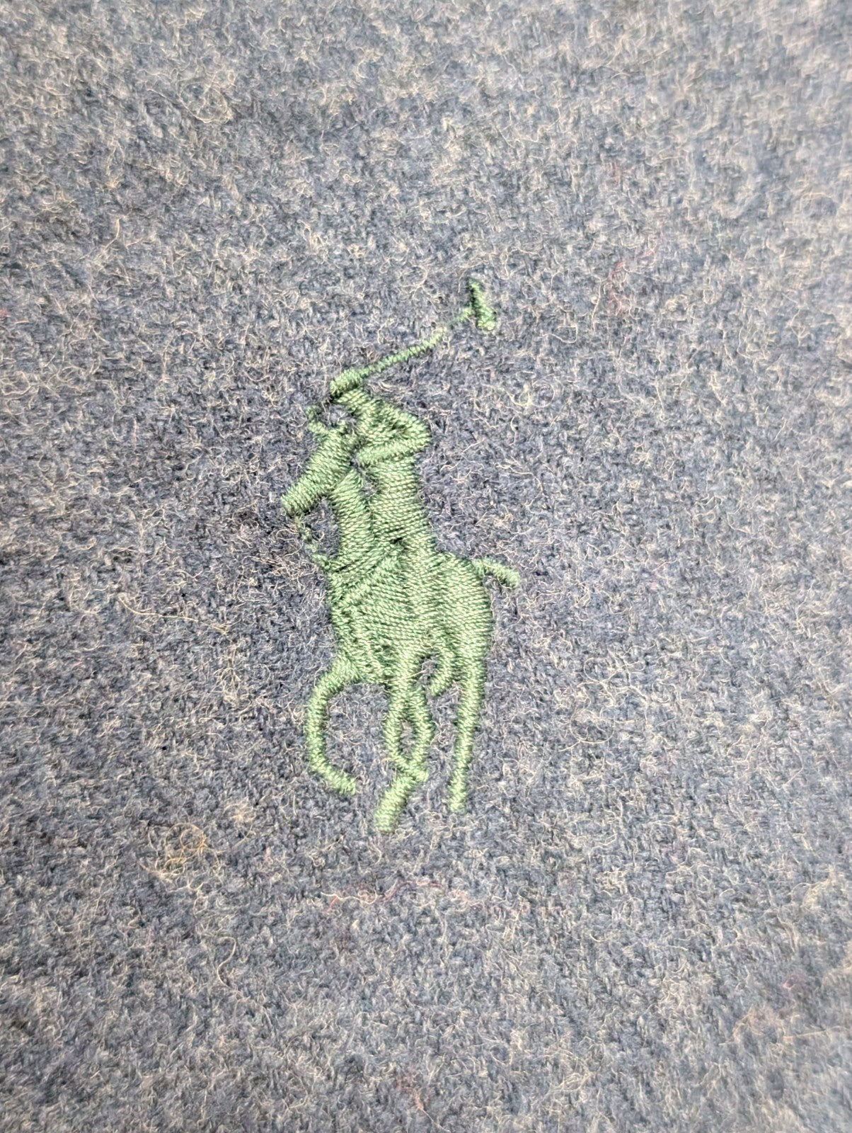 Écharpe Polo Ralph Lauren Bleu Marine 100% Coton Logo Poney Vert