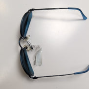 Lunettes de soleil Y2K Bleu Marine Verres Ovales Vert Foncé Branches Fines Métal