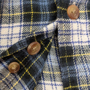 🐻 CHEMISE FLANELLE CHAPS L (G) CARREAUX BLEU JAUNE LOGO BRODÉ