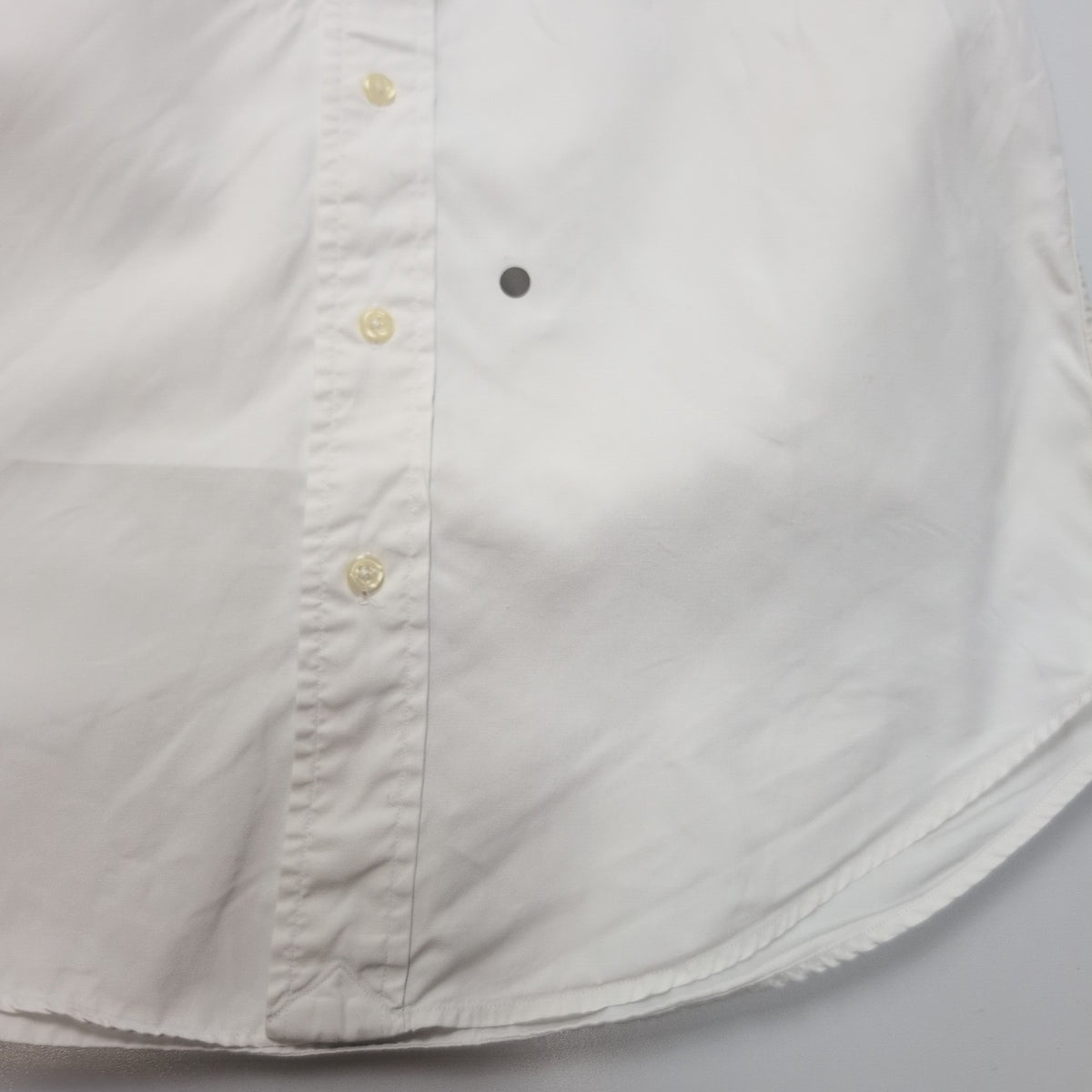 Chemise Ralph Lauren Taille S Blanc Uni 100% Coton Logo Bleu Marine