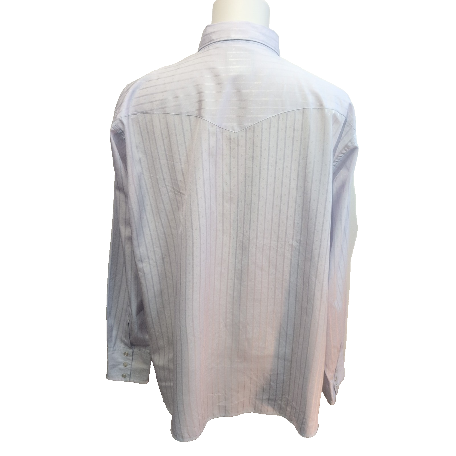 Chemise Western Wrangler lilas rayures satinées manches longues 2 poches XXL