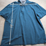 Polo Tommy Hilfiger bleu pétrole taille XL #280poltom