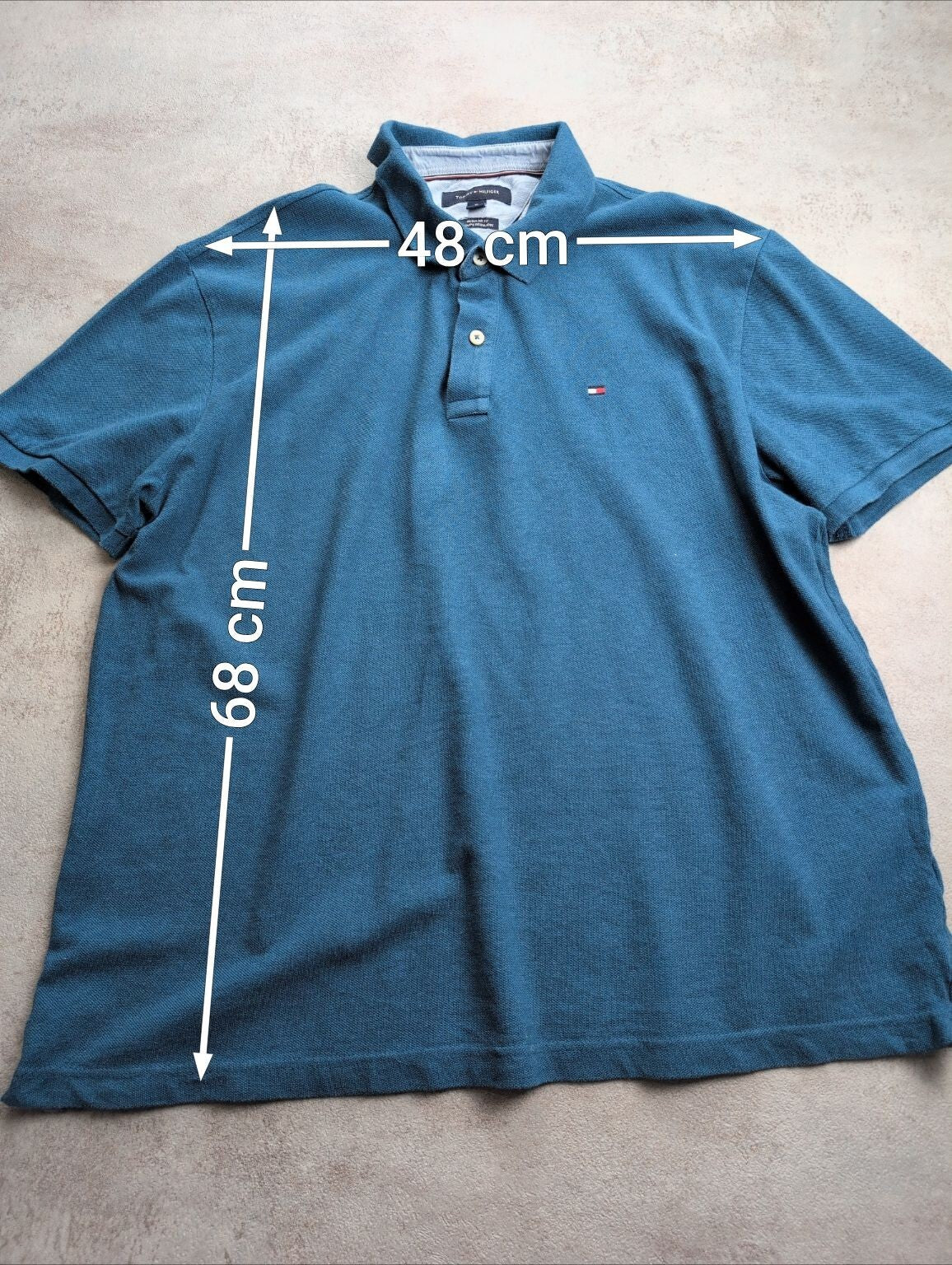 Polo Tommy Hilfiger bleu pétrole taille XL #280poltom