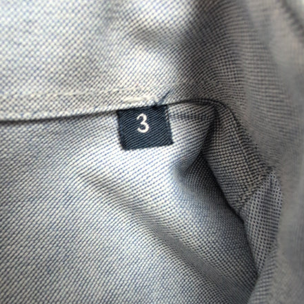 Chemise BURBERRY L Bleu Oxford Logo Rouge 100% Coton Manches Longues