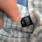 Chemise Nautica bleu ciel petits carreaux manches longues 1 poche M
