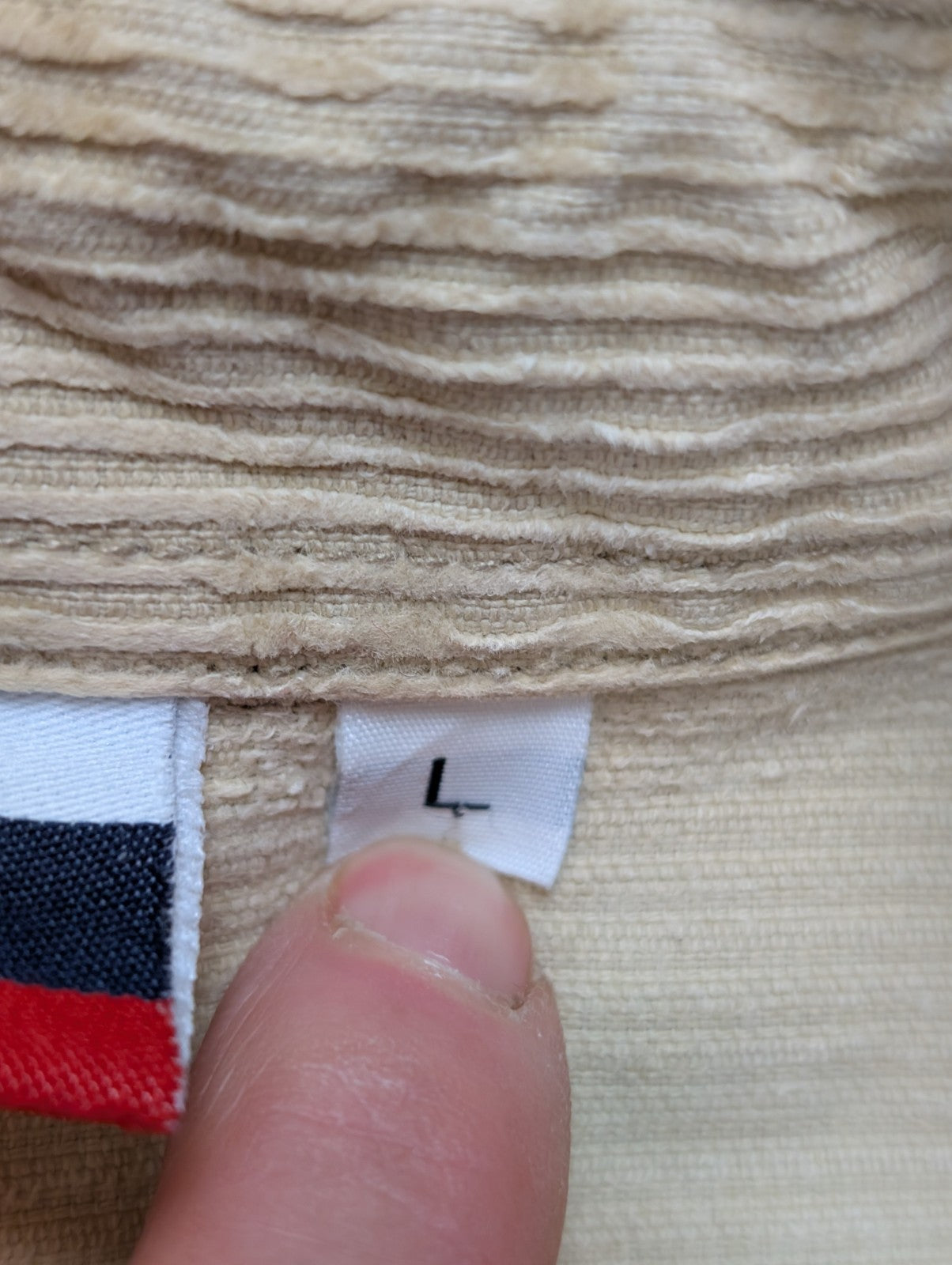 O'Neill O'52 L Corduroy Shirt Jacket Beige Thick Velours Côtelé Logo Brodé homme