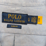 Chemise Polo Ralph Lauren L Bleue Unie Logo Marron Manches Courtes QR Code
