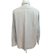 Chemise Lacoste XXL Blanc Cassé Rayures Bordeaux Bleu Poche manches longues