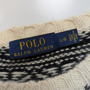 Pull POLO RALPH LAUREN Flocon Neige Taille L Blanc Noir Cachemire Angora Luxe