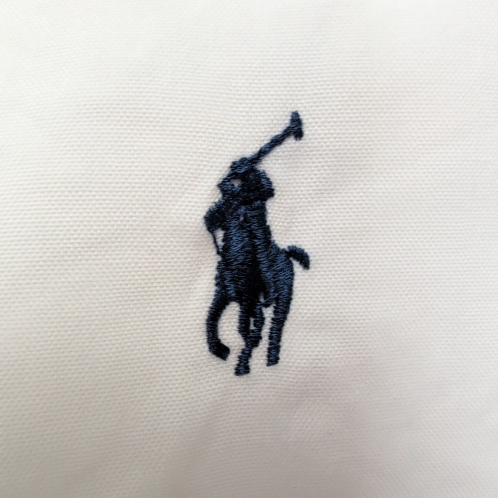 Chemise Polo Ralph Lauren Taille M Custom Fit Blanche Coton Logo Bleu Marine