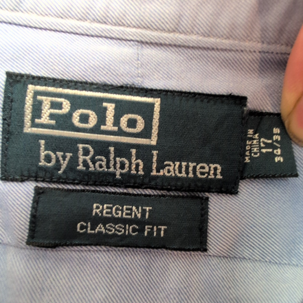 Chemise Polo Ralph Lauren Regent Classic Fit Bleu XL Sans Logo Coton
