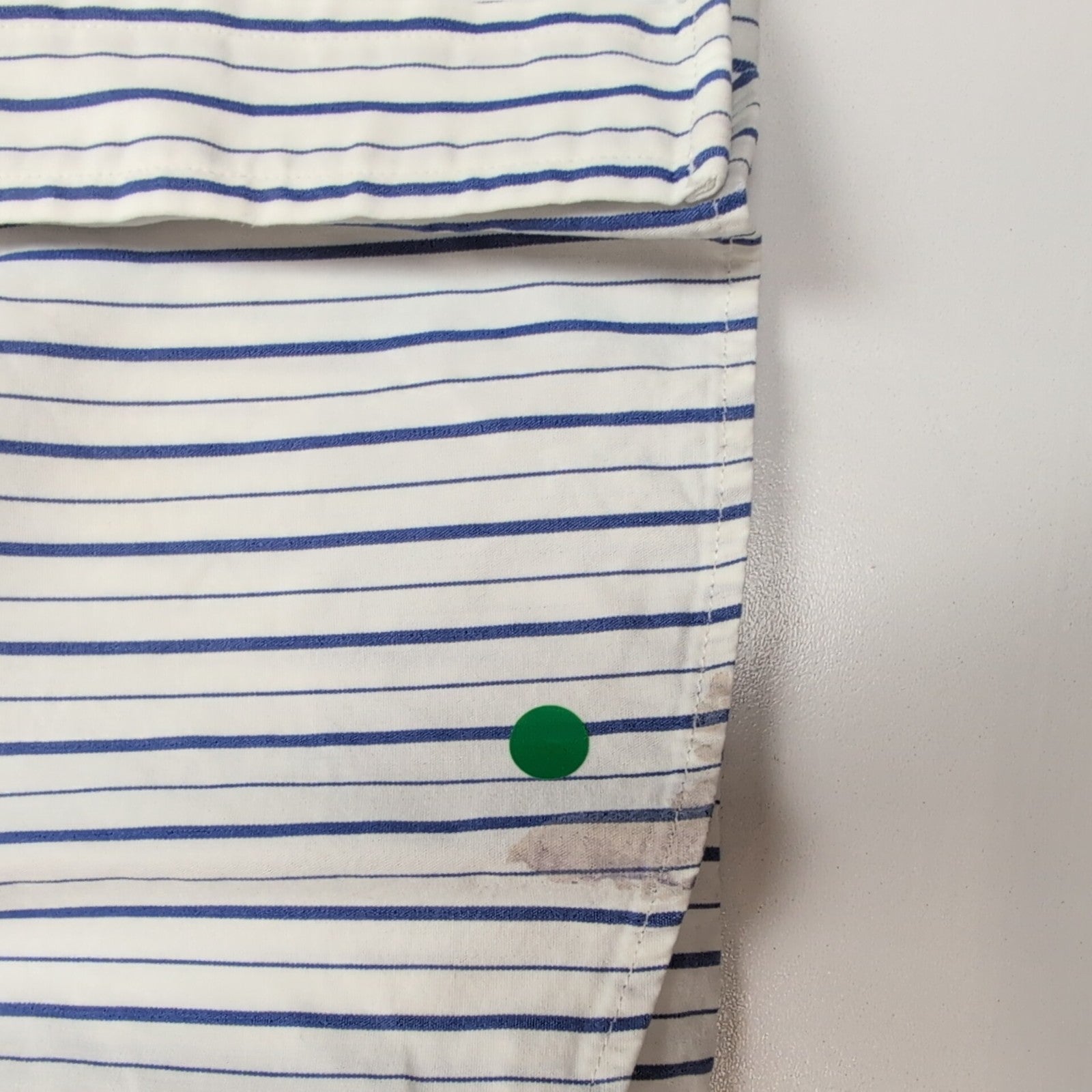 Chemise Tommy Hilfiger L Blanc Bleu Rayures Coton Regular Fit manches longues