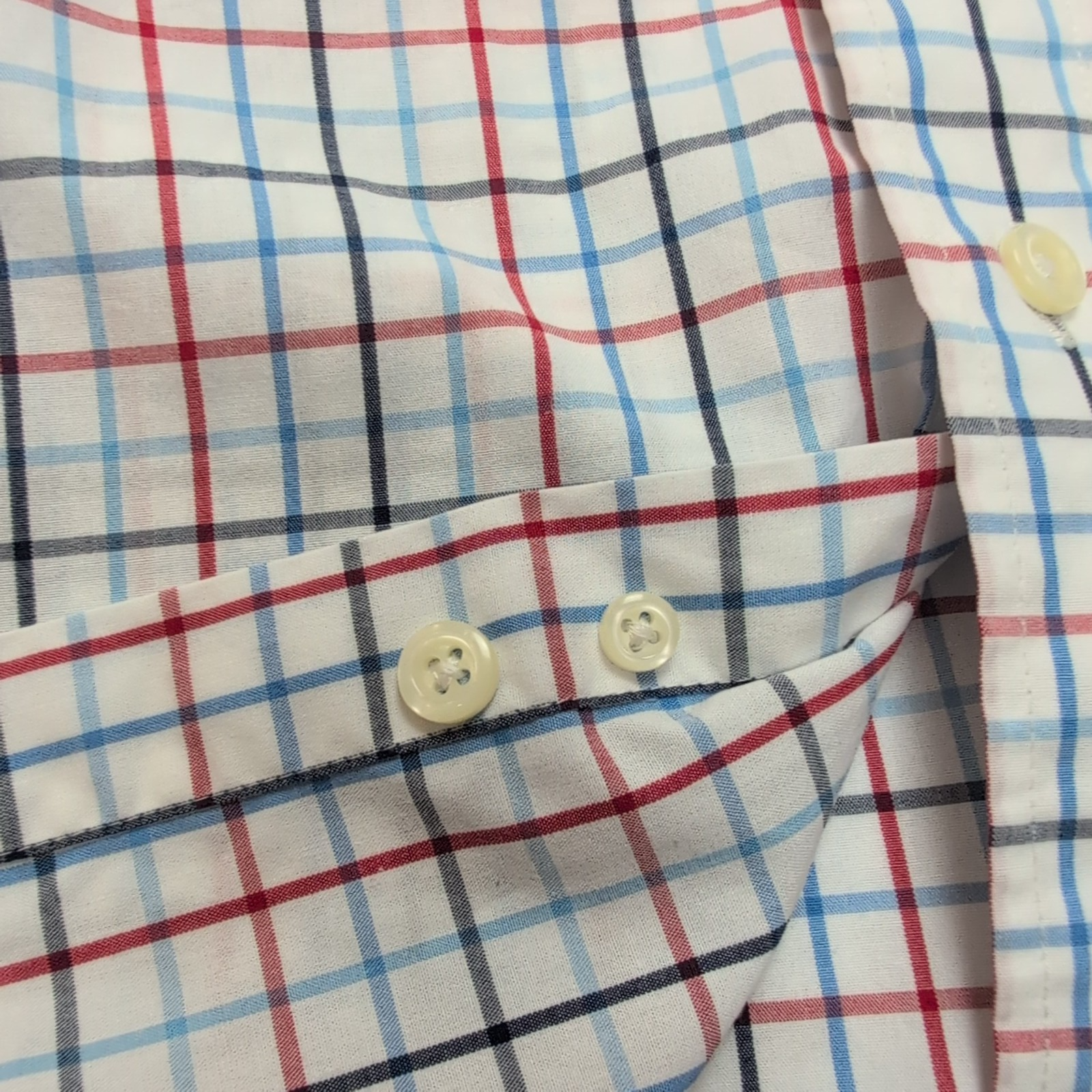 Chemise Nautica Classic Fit L Carreaux Bleu Rouge 100% Coton