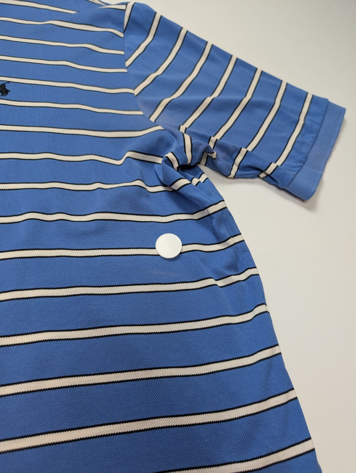 Polo manches courtes Polo Golf Ralph Lauren XL bleu rayures coton Pima
