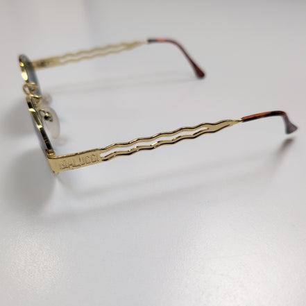 Lunettes de soleil BIALUCCI Y2K Branches larges Effet Or Brillant