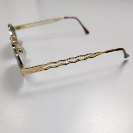 Lunettes de soleil BIALUCCI Y2K Branches larges Effet Or Brillant