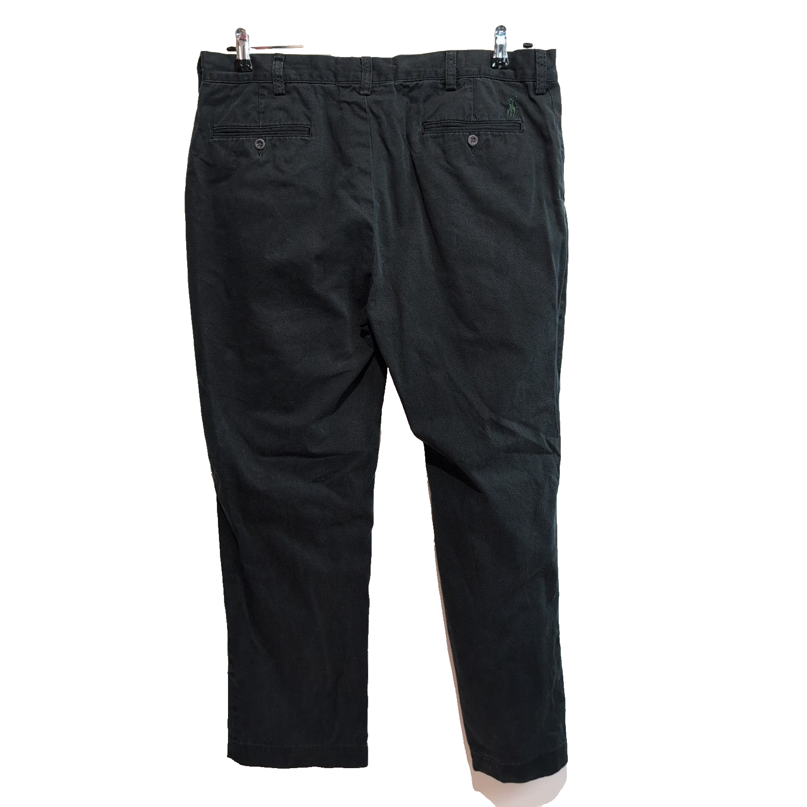Pantalon Chino Polo Ralph Lauren W38 L32 Noir Logo Vert Coton