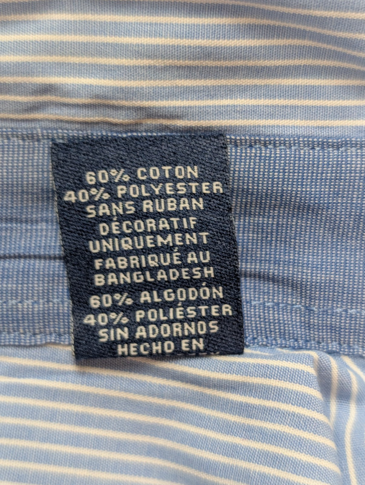 Chemise CHAPS bleu à rayures taille L #257ms