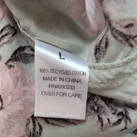 Chemise Hawaïenne Manches Courtes PacSun Rayonne Floral Kaki L