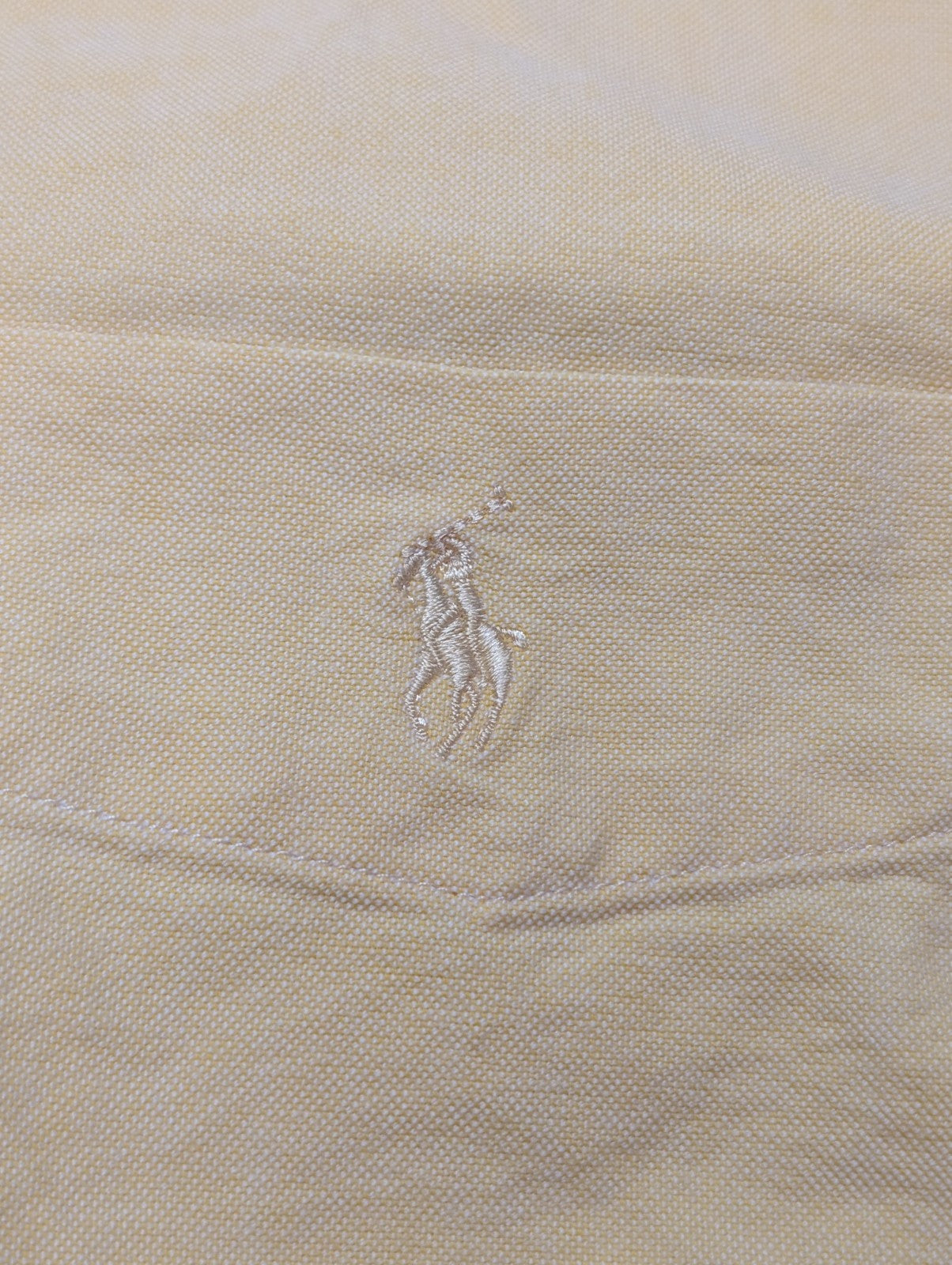 Chemise Ralph Lauren jaune uni logo jaune avec poche taille L #2104