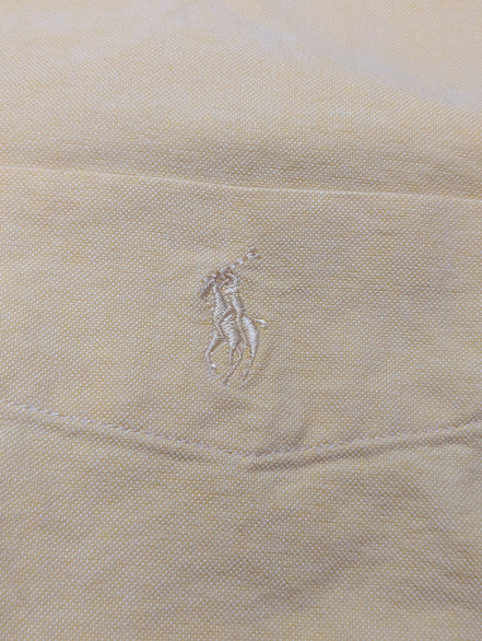 Chemise Ralph Lauren jaune uni logo jaune avec poche taille L #2104