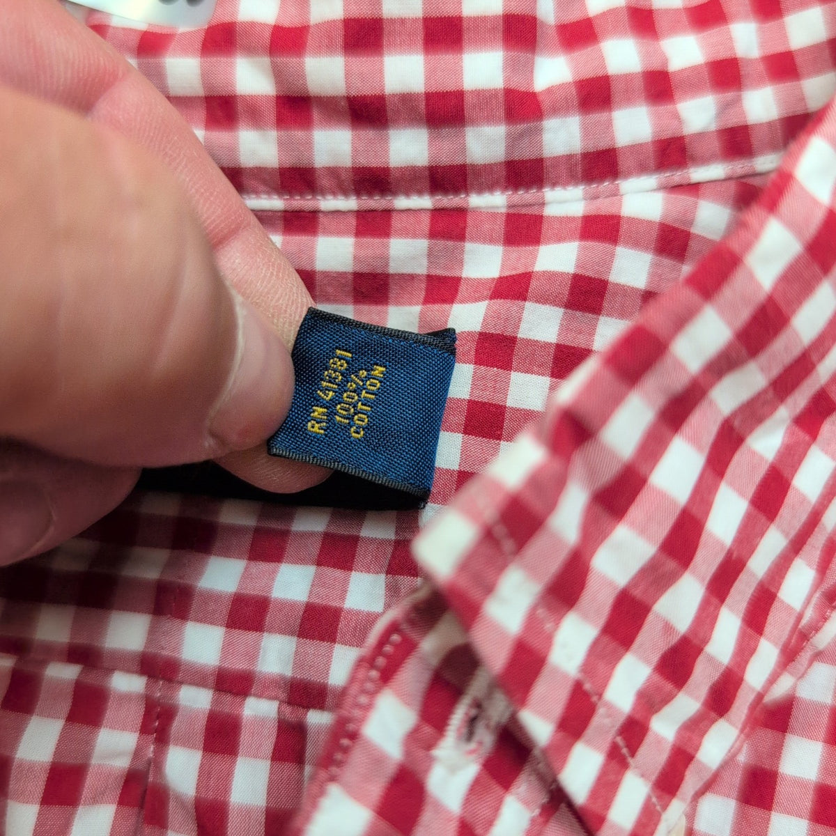 Chemise Ralph Lauren XL rouge à carreaux 100% coton sans logo