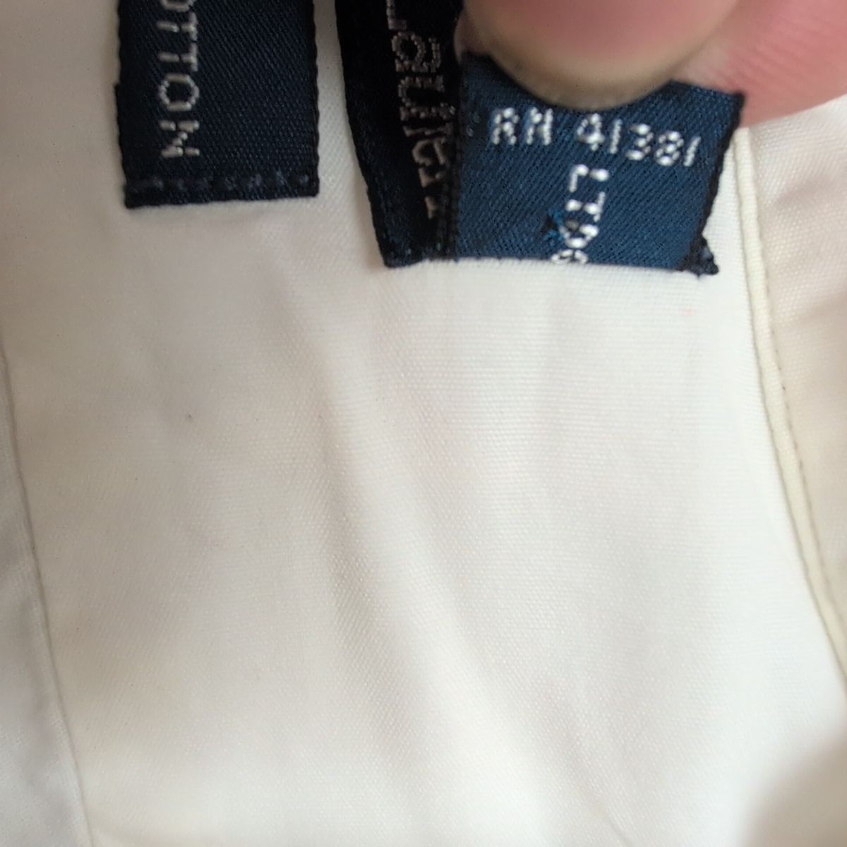 Chemise Polo Ralph Lauren Blake M blanc uni logo bleu marine coton