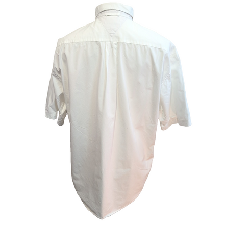 Chemise Tommy Hilfiger Manches Courtes Blanche 100% Coton Logo Doré Taille XL