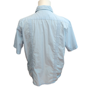 Chemise Ligers Guayabera Taille S Bleu Satiné Brodée Made in Israel