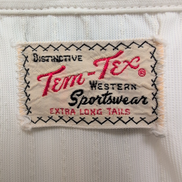Chemise Tem-Tex Western M Blanche Rayures Boutons Pression 2 Poches Vintage