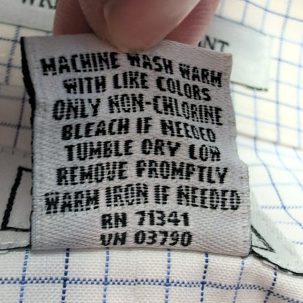 Chemise L.L. Bean blanche à carreaux taille XXL #117e