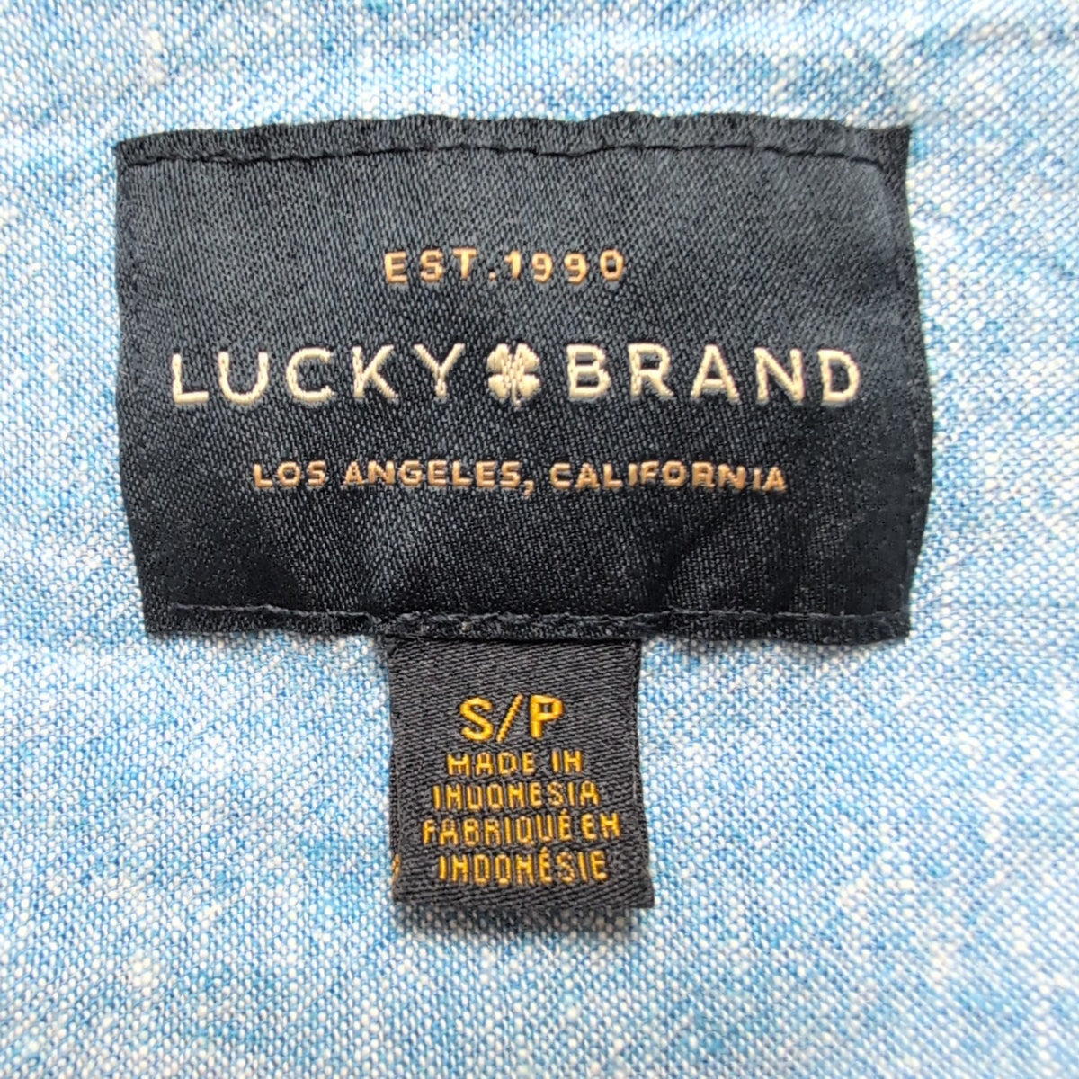 Chemise Lucky Brand S Lin Viscose Rayures Manches Courtes Poche