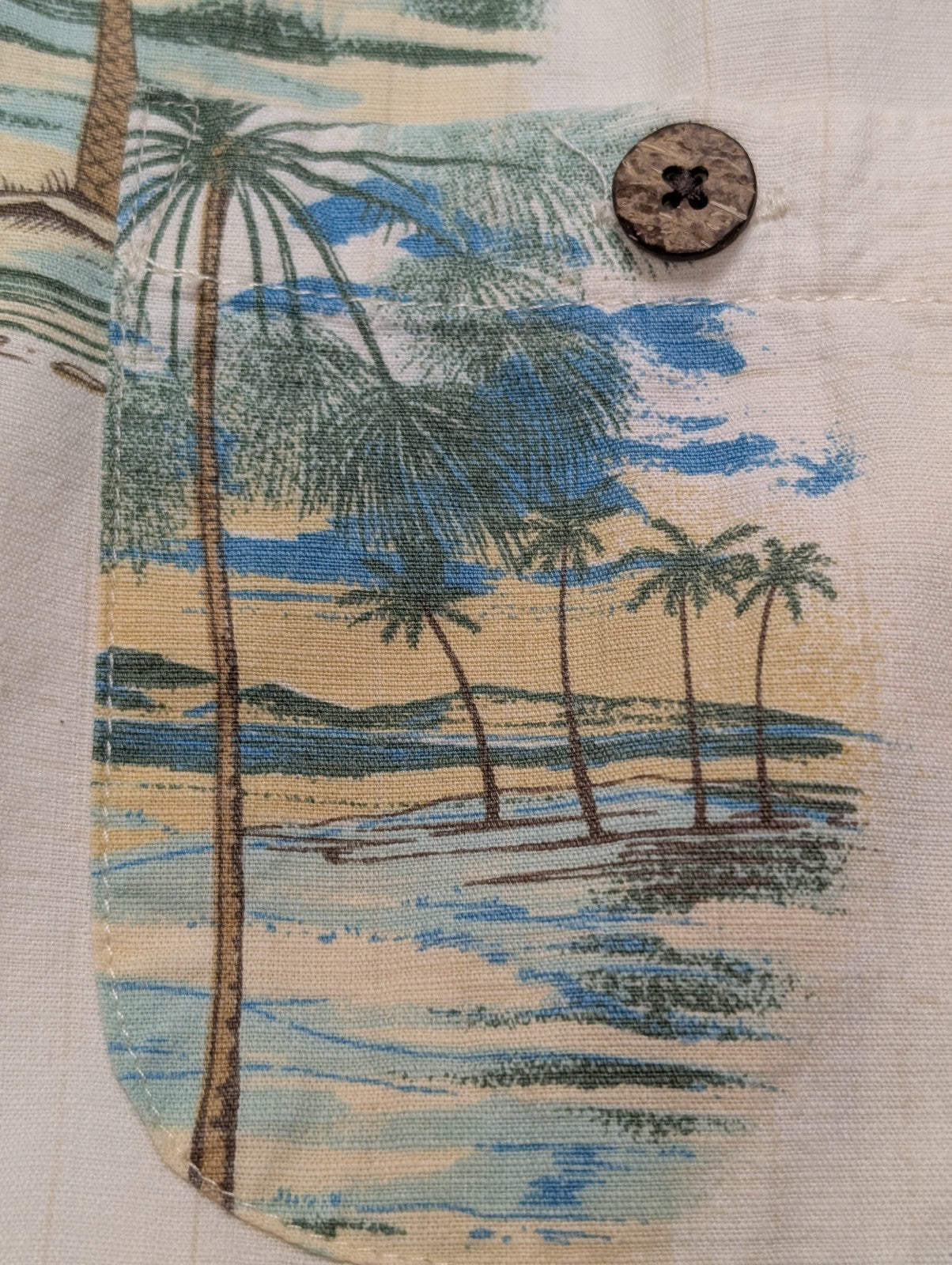 Chemise Hawaïenne Joe Marlin Coton & Rayon Blanc Cassé - Taille L