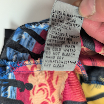 Chemise Hawaïenne Point Zero M Palmiers Couché Soleil Multicolore manches courte
