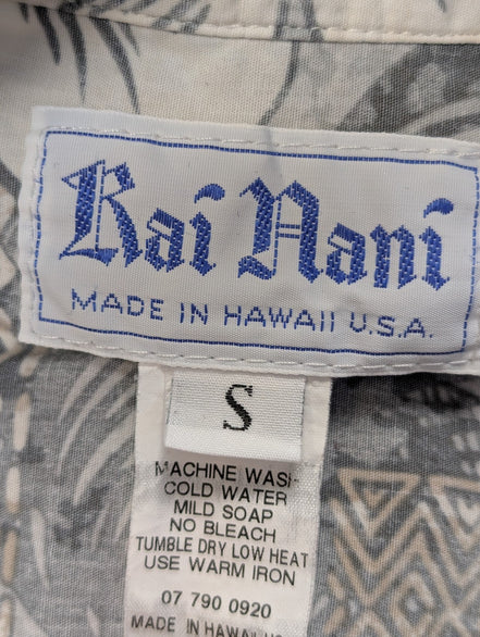 Chemise hawaïenne Kai Nani Made in Hawaii USA manches courtes taille S #724 h