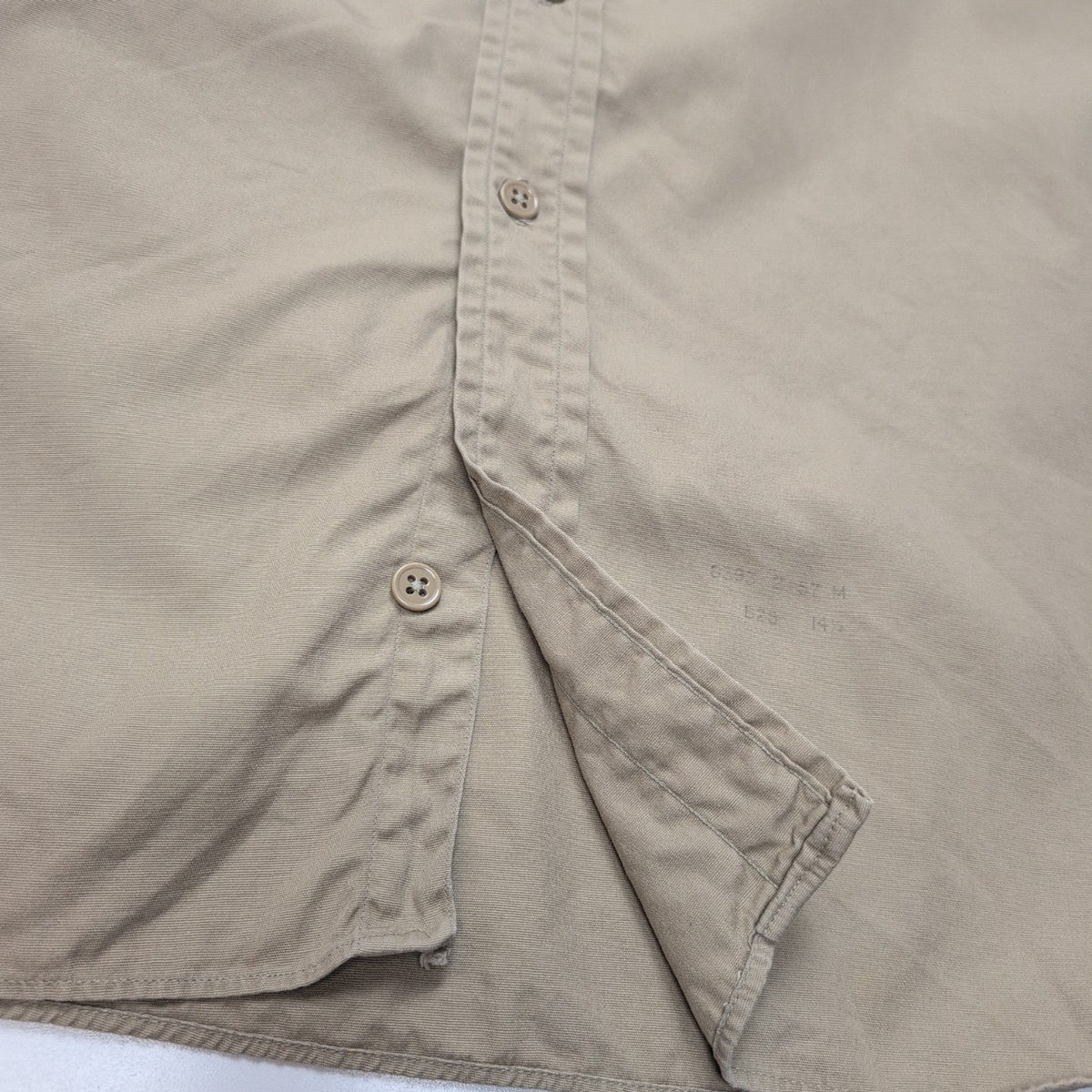 Chemise Creighton Made in USA S 14½ Marron Clair Poplin Coton Homme