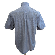 Chemise Nautica L Bleu Micro Carreaux 100% Coton Manches Courtes