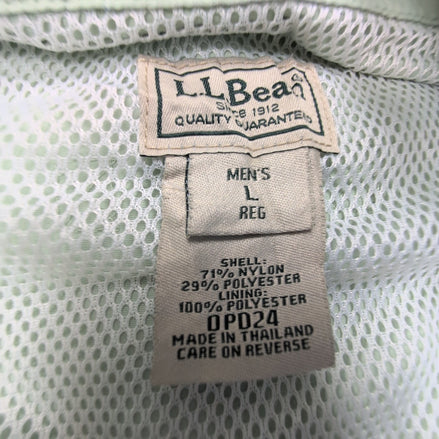 Chemise L.L. Bean nylon vert pastel uni 2 poches manches longues  taille L