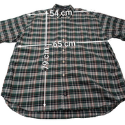 Chemise à manches courtes Dockers verte à carreaux taille XL #174msch