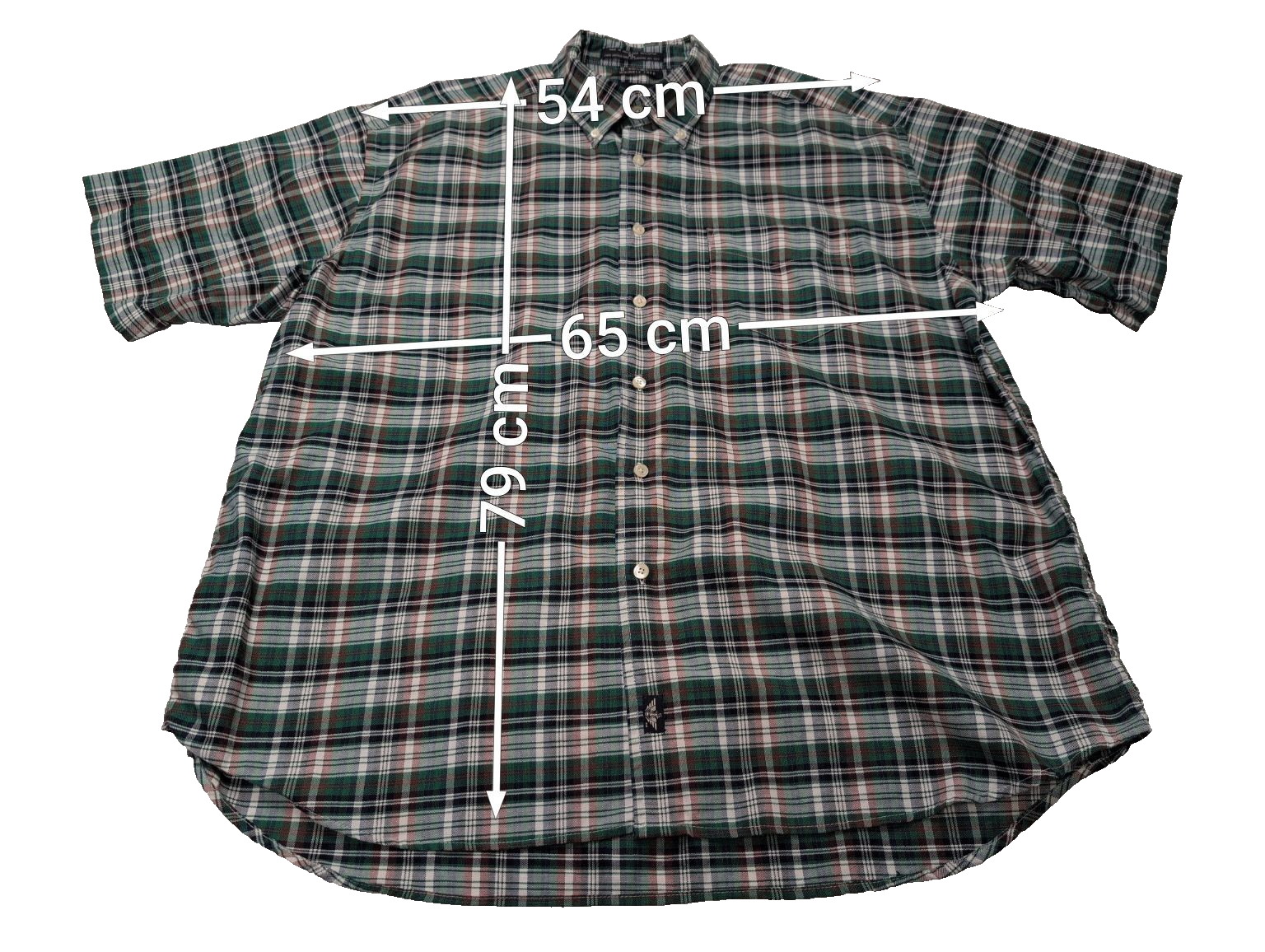 Chemise à manches courtes Dockers verte à carreaux taille XL #174msch