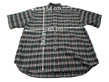 Chemise à manches courtes Dockers verte à carreaux taille XL #174msch
