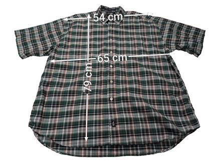 Chemise à manches courtes Dockers verte à carreaux taille XL #174msch