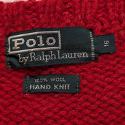 Pull POLO RALPH LAUREN Fait Main L 100% LAINE Motif Flocon Neige Rare Luxe Homme
