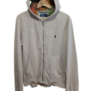 Veste Polo Ralph Lauren crème S capuche doublée motif aztèque logo noir