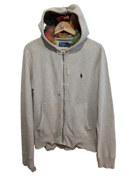 Veste Polo Ralph Lauren crème S capuche doublée motif aztèque logo noir