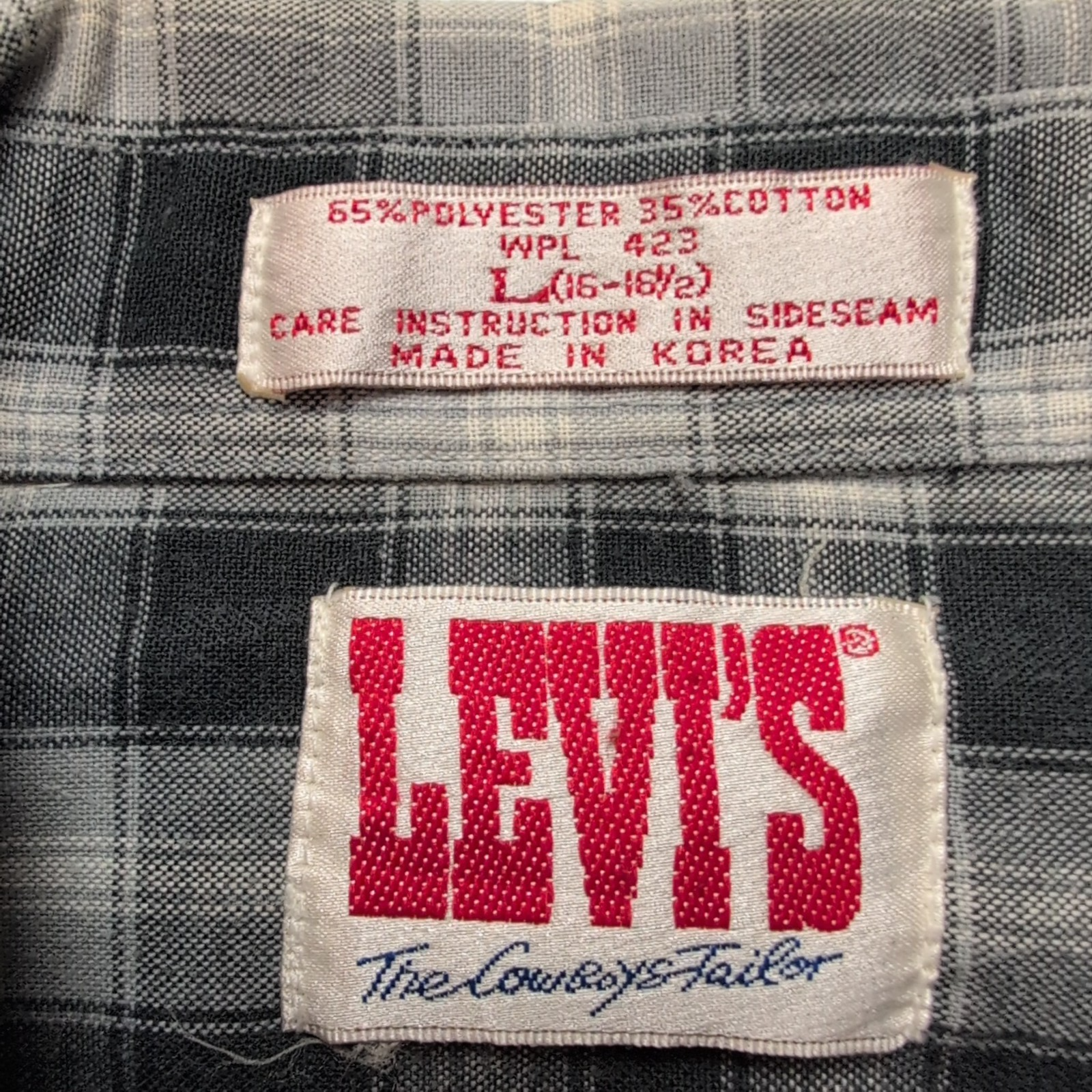 Chemise Levi's Western L Carreaux Noir Blanc Pressions Cowboy manches longues