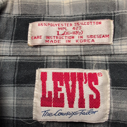 Chemise Levi's Western L Carreaux Noir Blanc Pressions Cowboy manches longues
