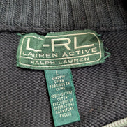 Cardigan Lauren Ralph Lauren femme L noir coton zippé écusson brodé 