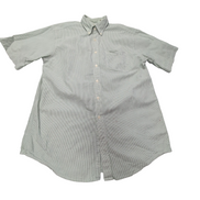 Chemise L.L. Bean à rayures vertes manches courtes taille M #112e